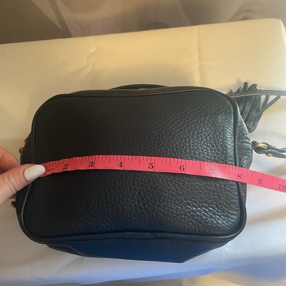 GiGi New York Leather Navy Blue Small Crossbody Bag Purse Handbag With Tassel - Picture 14 of 15